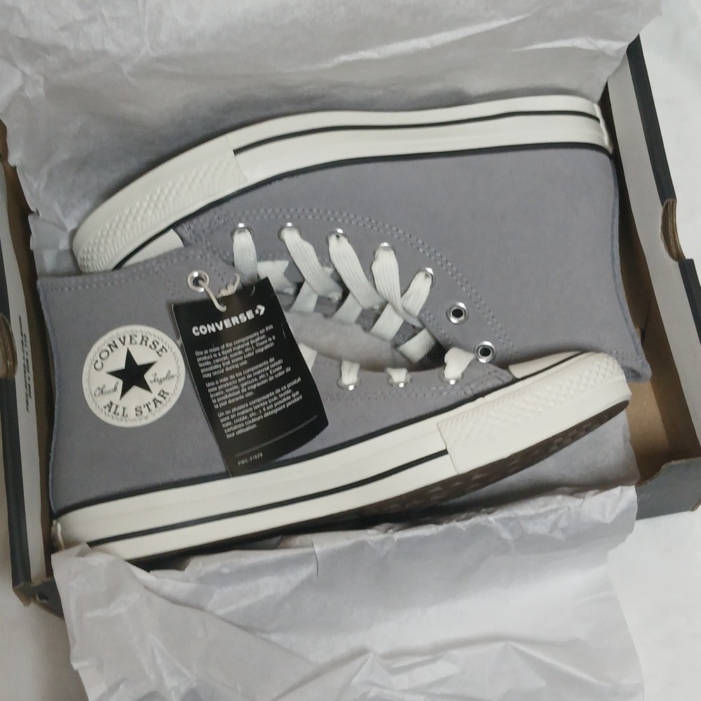 Converse Chuck Taylor All Star Suede, Gray/Black, M 6 / W 8 - Picture 3 of 14